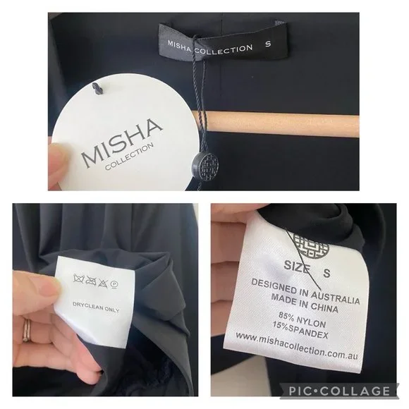 NWT Misha Collection Regina Black Deep V Crop Top - Picture 4 of 10